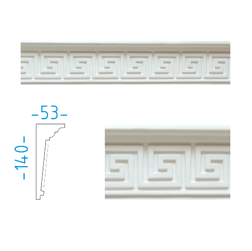 Sádrová dekorační římsa  14x5,3cm  / L=151cm