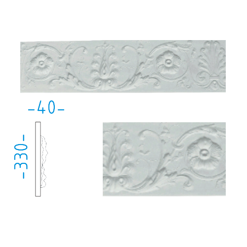 Sádrový dekorační profil 33x4cm / L=128